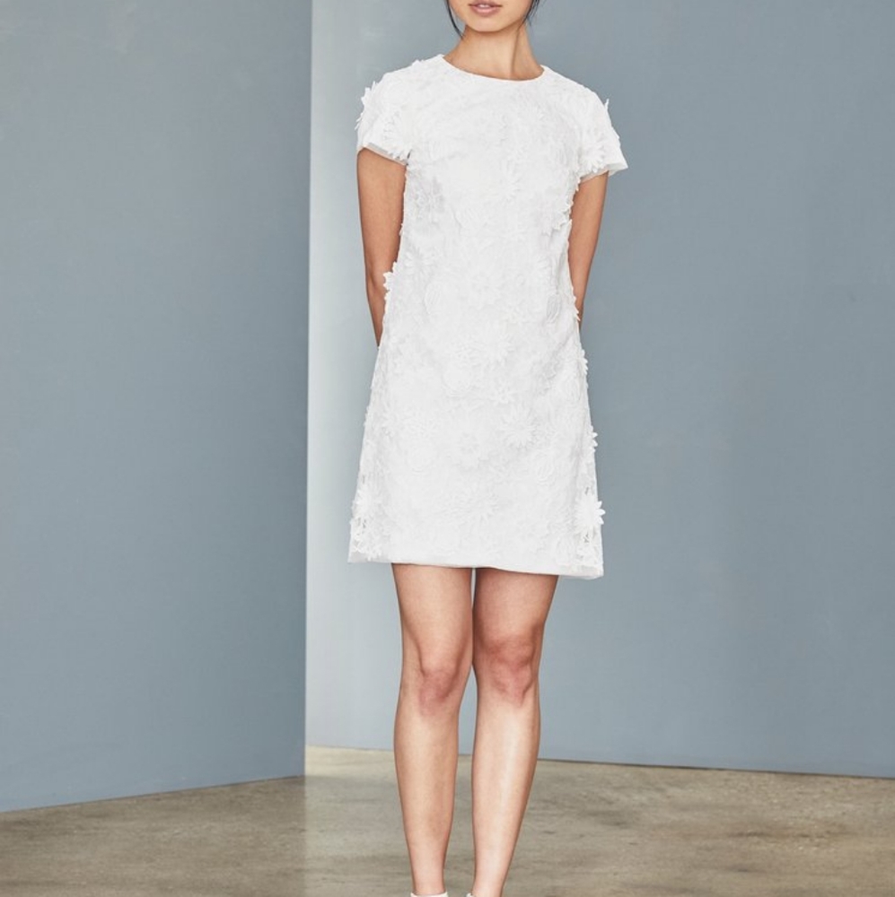 Amsale Little White Shift Mini Dress